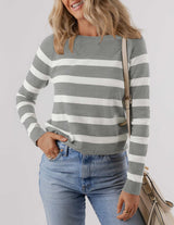 Long Sleeve Comftorable Striped Top