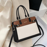 Black And White Pu Leather Purse With Crossbody Strap